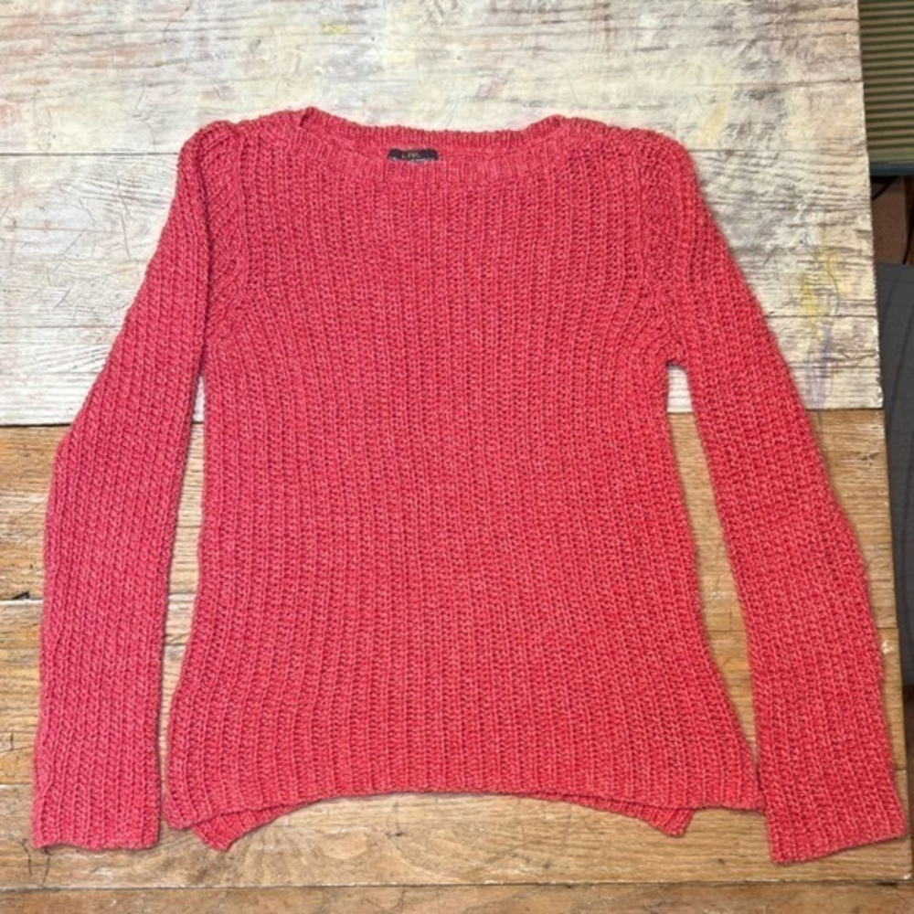 Lauren Jeans Co. Ralph Lauren faded red cable‎ sweater